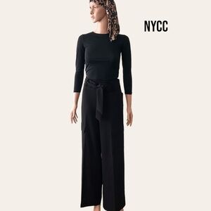 NYCC Women Black Wide Leg High Waist Cargo Pocket Pant Size 8